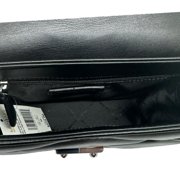 NWT MICHAEL KORS Serena Black Quilted Crossbody Bag - Picture 9 of 13